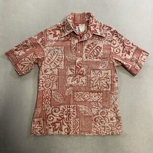 VTG 60s Keone Tunic Shirt Men's Medium Hawaiian Reverse Print Cotton Boho Hippie